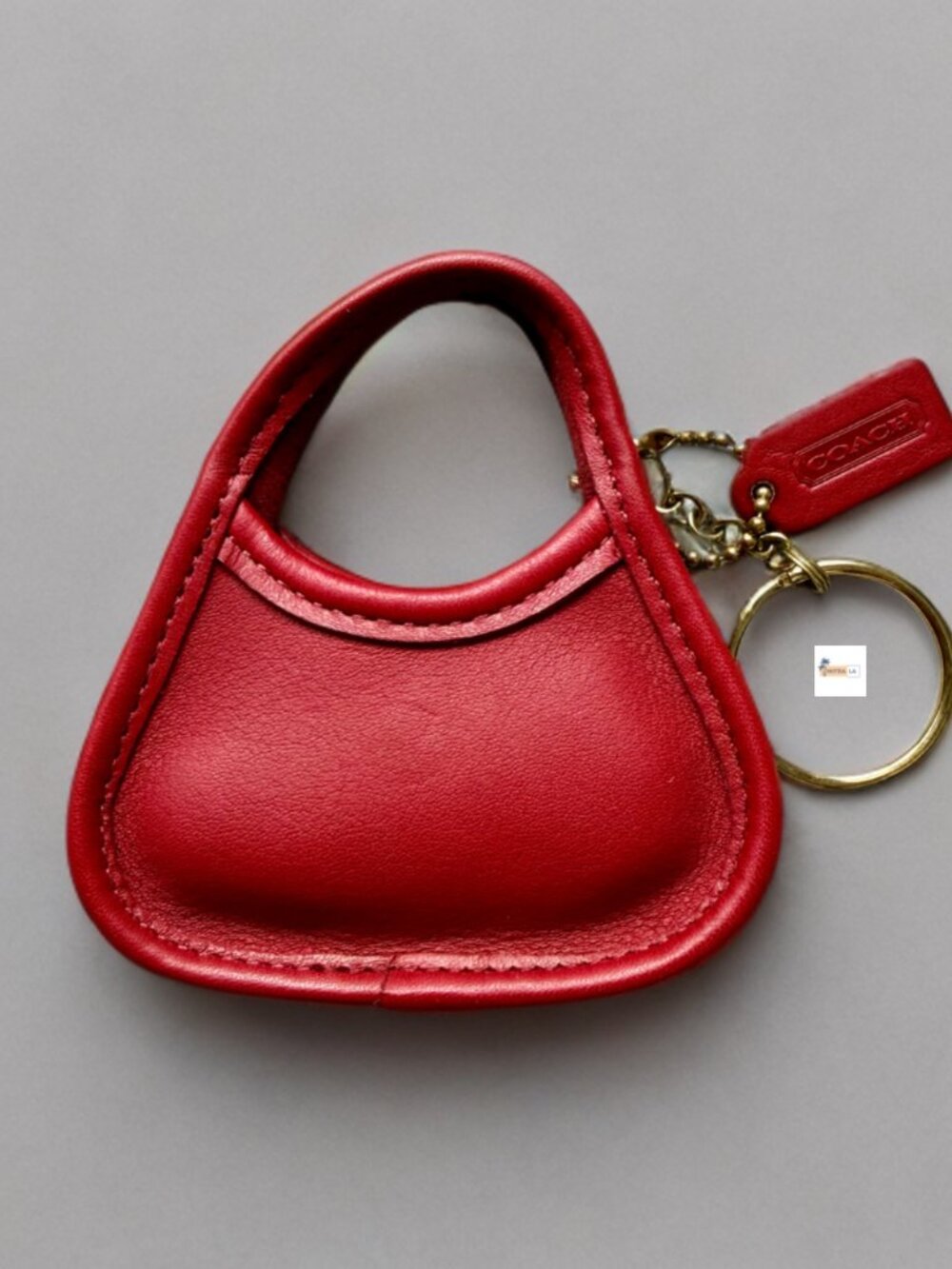 Coach Mini Red Ergo Keyfob Keychain Key Ring 7255 - Picture 3 of 13